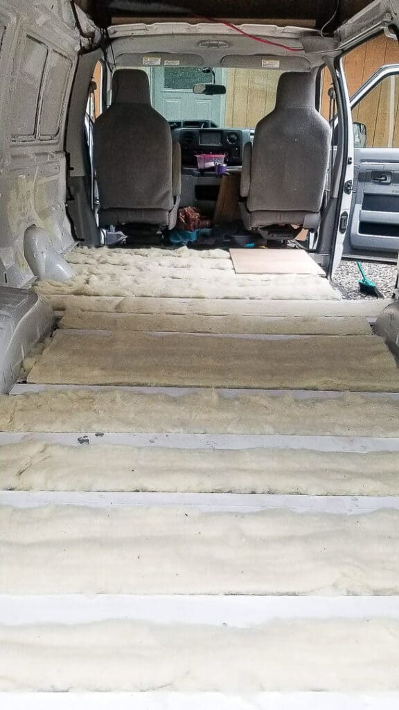 Sheep's wool insulation in a van