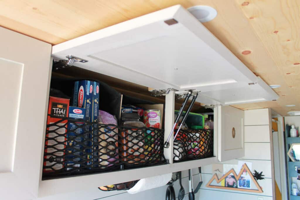 campervan storage in cabinets organization