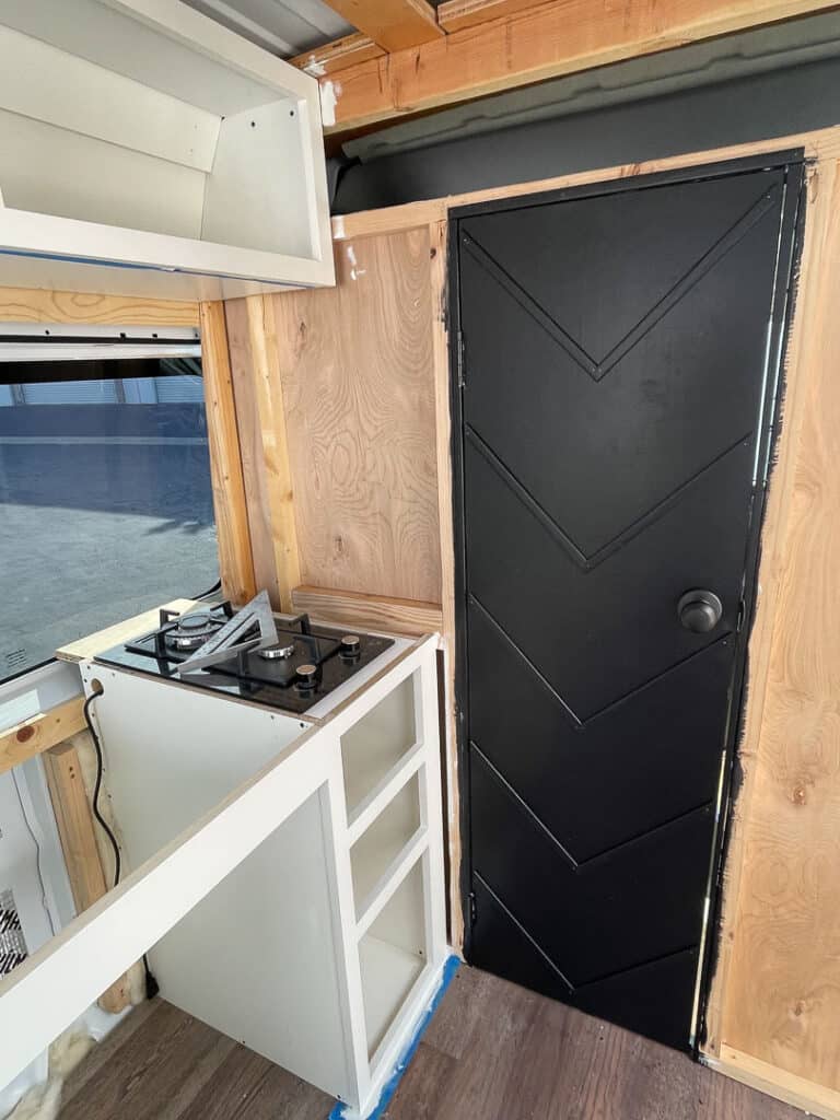 painted bulkhead door for campervan build