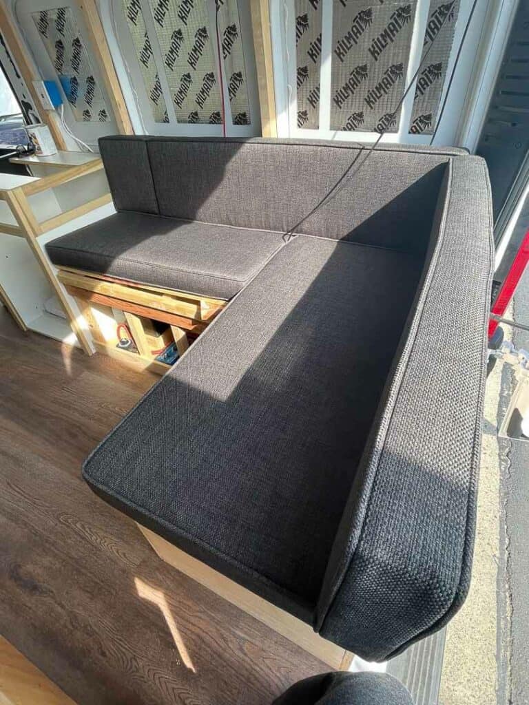 camper van sofa build
