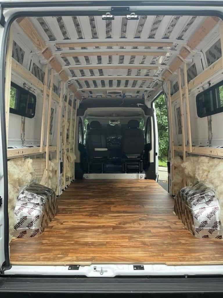 Promaster Lita empty van flooring insulation