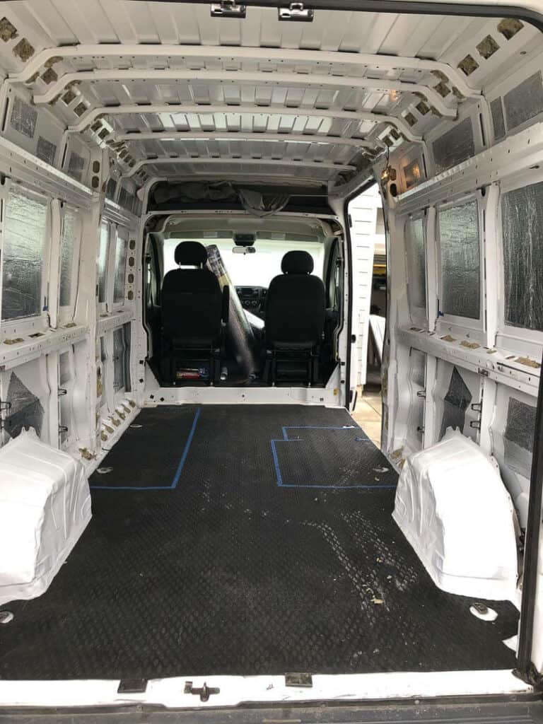 Empty Promaster van before build out