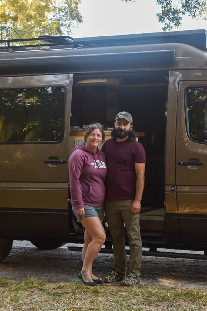 Sprinter Anthony and sharon outside van 43