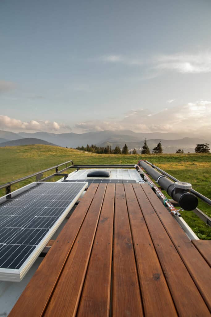 campervan electrical system solar panels on roof